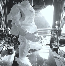 hulkbuster humanoid robot on printer iron man marvel comics character statue articulate art sculptures 3d print model - Mito3D