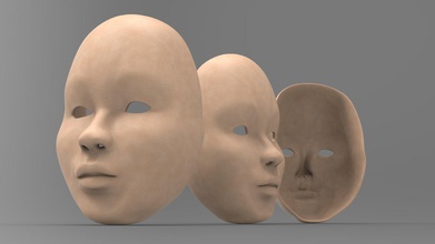 human face mask facemask character art sculptures 3d print model - Mito3D