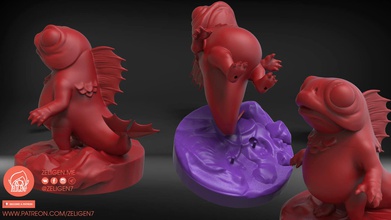umana pesce mostro giochi-giocattoli monster oceano mare koi natura giochi i giocattoli 3d print model - Mito3D