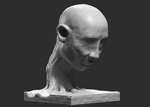 human head modern sculpture 3d print model 82 architecture statue figure abstract abstraction art museum exhibition decoration decor interior award office architectural sculptures anatomy 3d print model - Mito3D