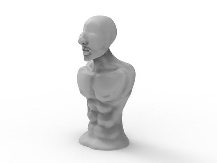 Humain sculpture art 1 personnage corps visage homme statue ouvrages d'art sculptures 3d print model - Mito3D