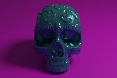 humano crânio 3d impressão filigrana desing esqueleto passatempo faça 3d print model - Mito3D