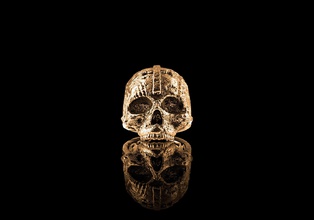 human skull ring silver gold humanskull jewerly jeweller cross sculpt jewelry rings 3d print model - Mito3D