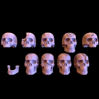 human skulls pack 28mm 32mm resin wargame boardgame human skull games toys games toys game accessories game accessories  3d print model - Mito3D