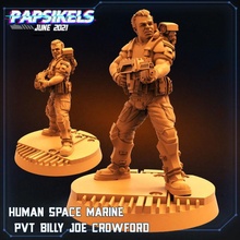 humain espace marin pvt gamelle joe crowford avp extraterrestres créatures astronaute 3dprint jeux table objets collection miniatures jouets 3d print model - Mito3D