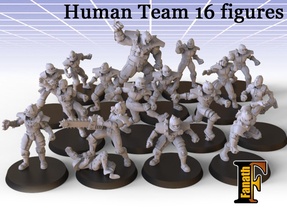 humain équipe 16 fanath bloodbowl marteau guerre ogre humanteam jeux jouets planche 3d print model - Mito3D