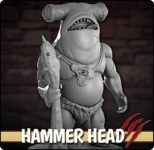 Humanoid Hammerkopf Hai Rollenspiel Miniatur Kunst Charakter Skulptur Spiel Monster Kreatur Verliese Drachen dnd Spiele Spielzeuge Tafel 3d print model - Mito3D