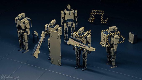 insansı robot yarı fütüristik kurgu Bilim android karakter bilim gelecek fi mekanik oyunlar oyuncaklar 3d print model - Mito3D