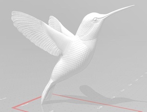 elegante colibrì uccello natura animale volare fauna selvatica arte sculture 3d print model - Mito3D
