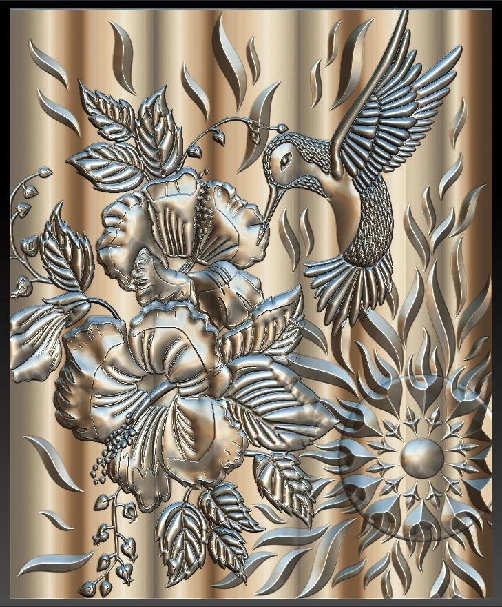 kolibri schnabel cnc 3d router stl graveur carving maschine artcam dekor element streben cut3d drucker phaethorns grün einsiedler bearbeitung linderung haus 3D print model - Mito3D
