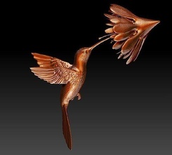 colibri modèle fleur oiseau nature pendentif mur décor art sculptures 3d print model - Mito3D
