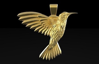 hummingbird pendant 4 bird art jewelry jewel fashion animal pendants 3d print model - Mito3D