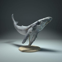 jorobado ballena animal azul gigante marina Oceano mar pez fauna silvestre criatura realista agua escultura figurilla figura miniatura Arte esculturas 3d print model - Mito3D
