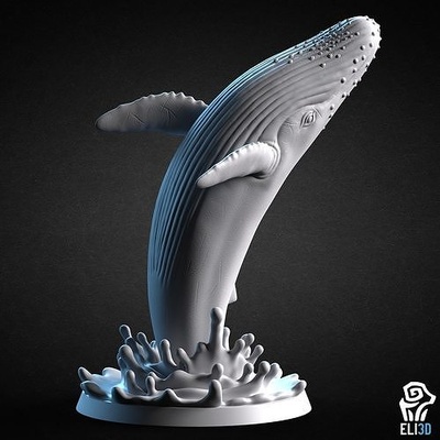 corcunda baleia animal animais estátua miniatura escultura figura selvagens arte esculturas oceano mar 3d print model - Mito3D