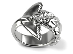 baleine à bosse de l'anneau bijoux la aquatiques les baleines l'océan organique zbrush sculpture l'impression imprimable or d'argent joyau le prototypage anneaux 3d print model - Mito3D