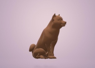 perro animel naturaleza fornido bosque ladrar arte esculturas 3d print model - Mito3D