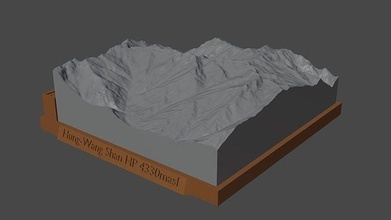 hung wang shan hp dağ manzara yanardağ arazi çevre doğa fotogrametri yükseklik dem bilim 3d print model - Mito3D