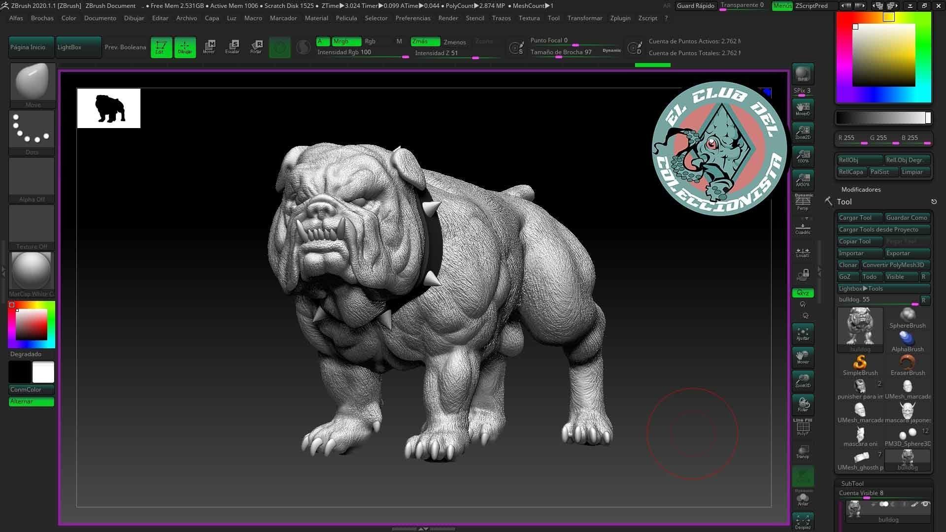 fusto bulldog scolpire lobo dc cane giochi giocattoli 3D print model - Mito3D