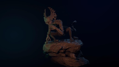 cacciatore alieno creatura mostro 3d stampa arte sculture 3d print model - Mito3D