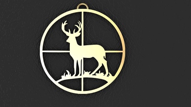 hunter bijoux le cerf de la chasse portée réticule charme pendentif buck stag pendentifs 3d print model - Mito3D