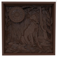 jagd bas linderung hund gewehr skulptur cnc carving schimmel poly tier wild beute trophäe obj stl kunst skulpturen 3d print model - Mito3D