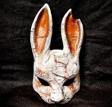 cacciatrice maschera morto by luce giorno coniglio cosplay halloween testa giapponese oni orrore terribile hannya diavolo demone kitsune sculture arte 3d print model - Mito3D