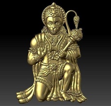 humain Hanuman bijoux Dieu sculpture statue or argent Ganesha religion sculptures pendentifs 3d print model - Mito3D