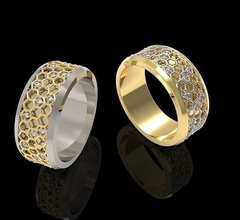ouragan bijoux gemme platine or argent brillant diamant bague anneaux 3d print model - Mito3D