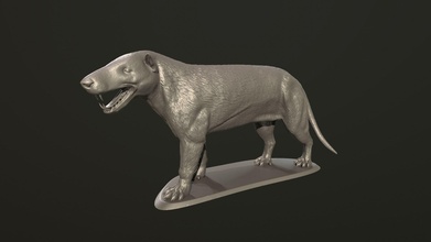 hyänenodon horridus dinosaurier paläoart ausgestorben tyrannosaurus rex kreatur leguan kunst skulpturen 3d print model - Mito3D