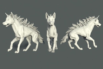 l'hyène art chien animal la nature illustration d'autres 3d print model - Mito3D