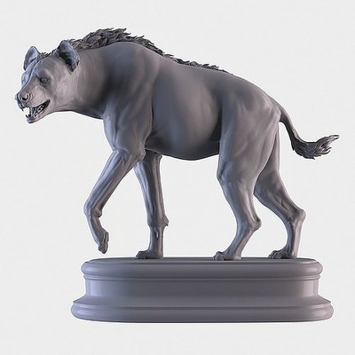 hyène animaux animal afrique sauvage nature personnage statue sculpture décor miniature 3dprinting imprimable art sculptures 3d print model - Mito3D