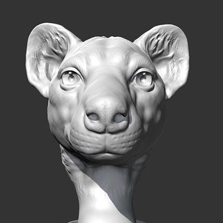 hyena head am14 3d print model mammal bust animal sculpture statue monument download figurine printer kitty miniature miniatures art sculptures 3d print model - Mito3D