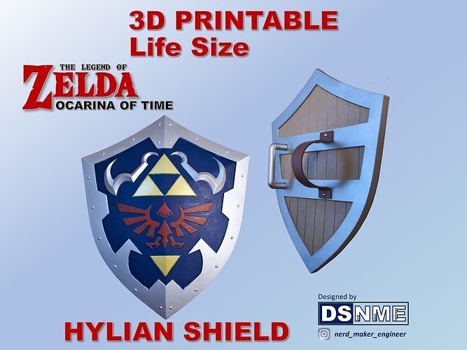 hylian bouclier Zelda ocarina temps vie Taille Maître épée lien triforce Jeux jeu cosplay nintendo accessoires commutateur Ganondorf hyrule 3D print model - Mito3D