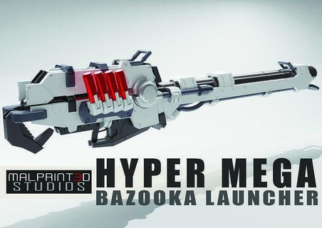 hyper mega bazooka launcher mg scale military gundam nu resin malprint3d studios mecha weapon mastergrade highgrade master grade high hobby diy 3d print model - Mito3D
