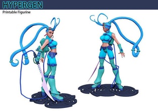 hypergen cyberpunk pinup collectable sexy manga woman girl scifi hero game comic figurine fanart games toys 3d print model - Mito3D