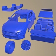 hyundai kona 2021 imprimable voiture séparé pièces corps fente 1 10 scalextric tamiya rc miniz robot d'exploration Kyosho axial traxxas 3d print model - Mito3D