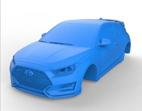 hyundai veloster stl dosya 3d yazdır kore hatchback koreli sedan spor araba standart hobi kendin yap otomotiv 3d print model - Mito3D