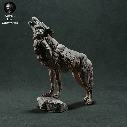 i̇ber kurt uluyan hayvan köpek memeli vahşi yaban hayatı yaratık gerçekçi otlak heykel heykelcik şekil minyatür ulumak paketlemek kurtlar gri gri sanat heykeller 3D print model - Mito3D