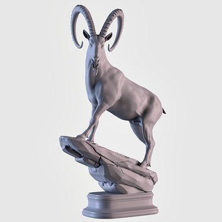 íbex estátua animais ativos miniatura escultura decoração imprimível mamífero prata ouro resina chifres jogo tabuleiro arte esculturas 3d print model - Mito3D