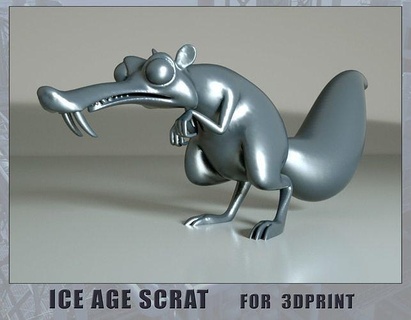 buz yaş scrat 3d Yazdır hayvan karakter altın yazdırılabilir Sanat yüzükler hayvanlar modeller KADIN adam Çince mücevher yüzük elmas karikatür tasarım gümüş iç oyunlar oyuncaklar 3d print model - Mito3D