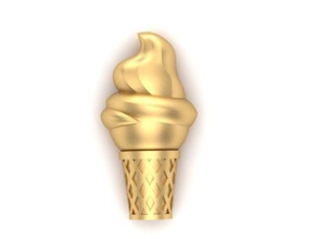 ice cream cone pendant icecream dessert swirl food frozen custard printable frosty vanilla yogurt junk smooth yummy tastey jewelry pendants 3d print model - Mito3D