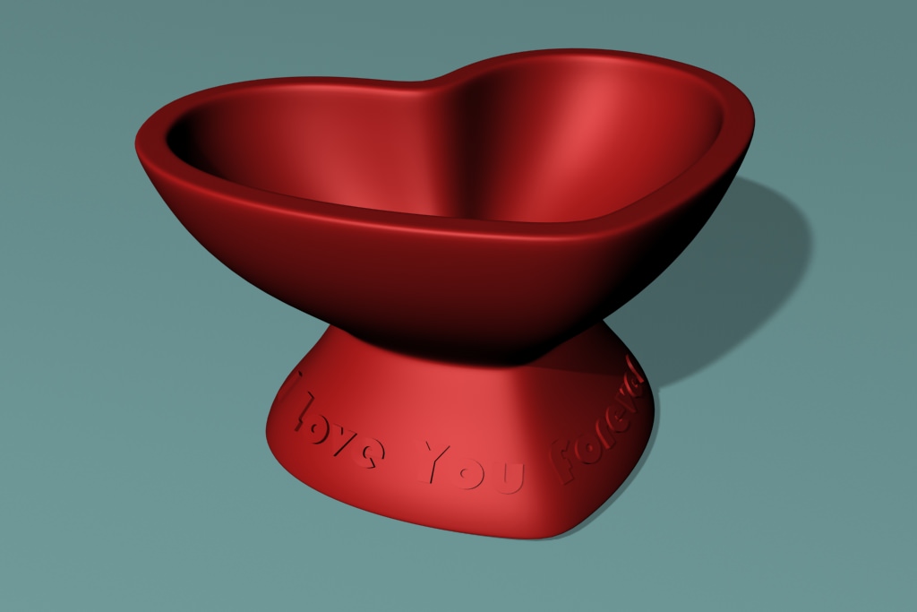 helado corazón tazón casa icecream bol amor de los hogares utensilios cocina comedor día san valentín la impresión 3D print model - Mito3D