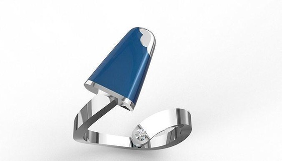 ice cream ring luxury jewellery wedding band cad 3d matrix rhino diamonds gems gold jewelry rings 3d print model - Mito3D