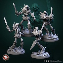 ice skeletons set 4 miniatures 32mm pre-supported bone skelet tabletop creature monster undead dnd pathfinder presupported dndcreature wargame 3dprinting 3dprinted stls toys games board 3d print model - Mito3D