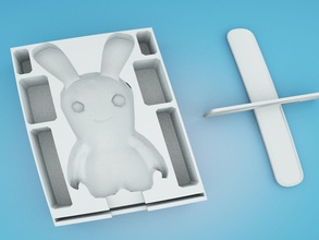 gelo geladeira sorvete verão quente coelho coelho formato congeladas sobremesa frio lanche casa cozinha jantar buxo flexível 3d print model - Mito3D