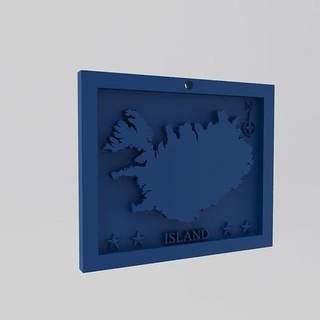 iceland island harita 3d Yazdır model Europa 3dprint figürinler minyatürler duvar dekor Ulusal heykel anahtar Zincir Sanat plastik geometrik yazdırılabilir 3dprinting ülke dünya İzlanda ev 3d print model - Mito3D