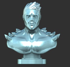 buz adam erkekler hayret çizgi roman büst Sanat heykeller 3d print model - Mito3D