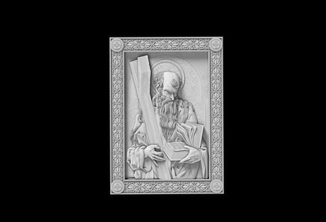 ikon havari Andrew apostoleandrew sembol dini din dindar nesne Tanrı adam Ortodoks jesu Hıristiyan Kutsal Kitap kültür katedral çerçeve ev 3d print model - Mito3D