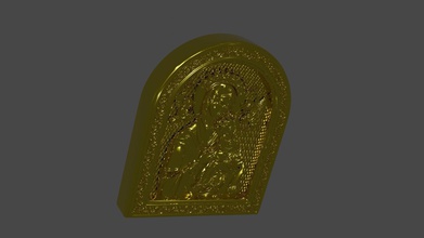 icon maria retro art traditional religion deco gold silver scans replicas 3d print model - Mito3D