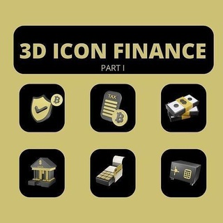 icône ensemble finance 3d modèle Icônes symbole monnaie banque Trésor espèces signe logo présentation art médias pièces badges 3d print model - Mito3D
